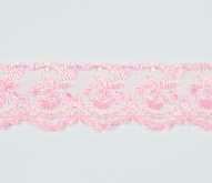 1.5" Organza Lace 10 Mtrs Pink - Click Image to Close